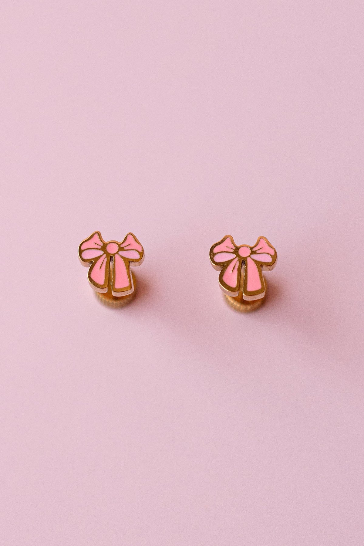 Pink Bow Studs