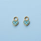 Checkered Blue Heart Charm