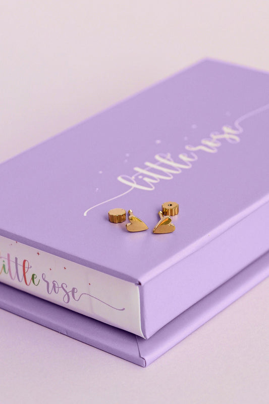 Gold Heart Studs