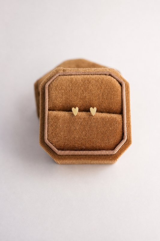 Gold Heart Studs